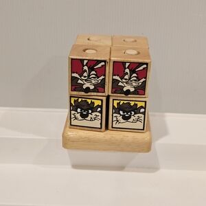 Looney Tunes Wooden Block Puzzle Tweety Marvin Taz Sylvester Daffy RdRunner 1992